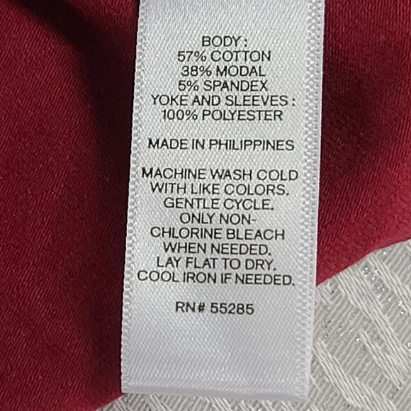 Express Y2K chiffon fluence woman's top maroon NWT Size XL Office Work wear - Picture 7 of 7